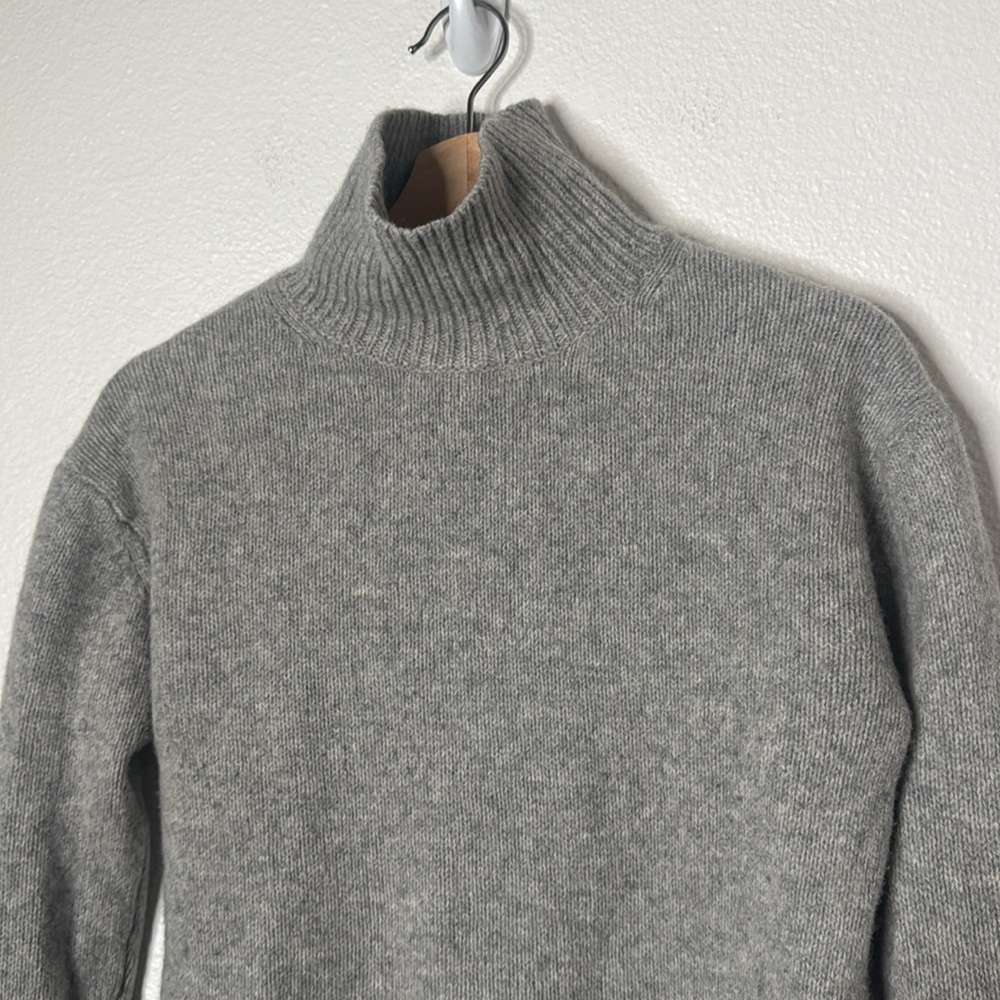 Seed 100% Merino Wool Pull Over Turtleneck Sweater Womens XXS Grey Quiet Luxury - Picture 2 of 7